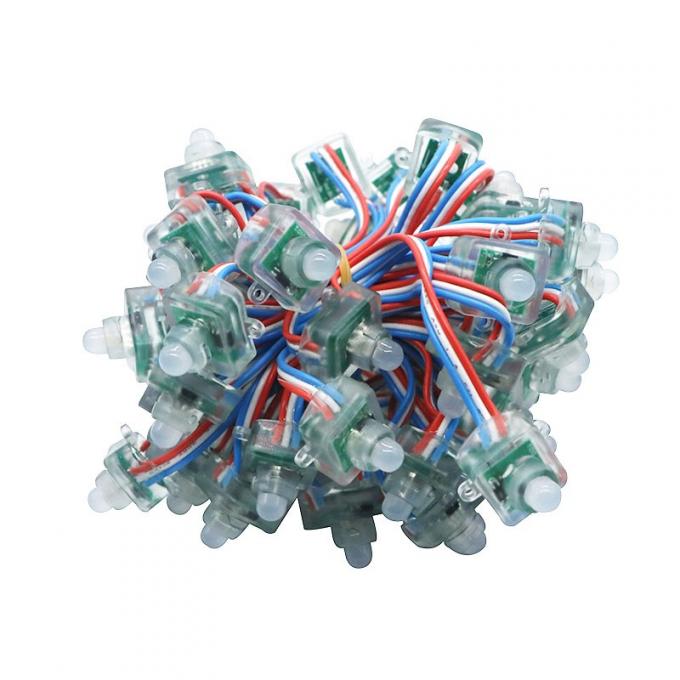 ช่องอักษรสี่เหลี่ยม LED Pixel String DC5V WS2811 Square 12mm Diffused 0