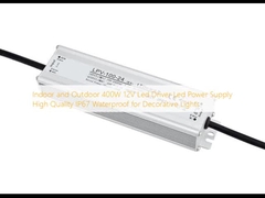 ภายในและภายนอก 400W 12V LED Driver Led Power Supply คุณภาพสูง IP67 กันน้ําสําหรับแสงตกแต่ง