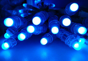 Bullet Type LED พิกเซล 12 มม., F8 DC05V RGB แบบเต็มสี LED Pxiel String Light