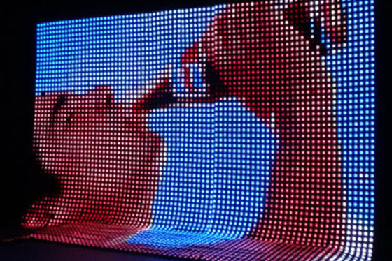 High Brightness Outdoor IP67 Flexible LED Mesh Display P50 P83 P100 with Transparent Design