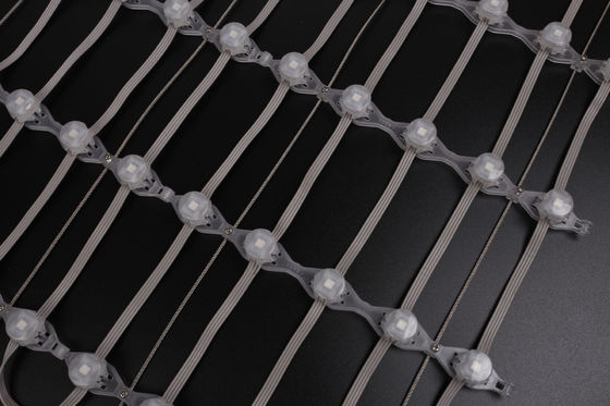 20mm Transparent Pixel Mesh Screen Waterproof Outdoor Programmable LED Curtain Display