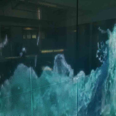 Adhesive LED Transparent Film Screen On Glass Advertising Video Wall P6.25 DC5V SMD1314RGB 16bit
