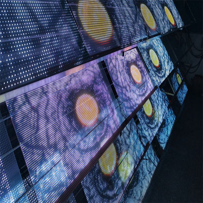 p6RGB Color LED Transparent Film Screen Indoor / Outdoor Display Video Screen