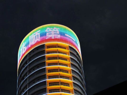 Commercial LED Mesh Screen with Video Display Function and 144pcs/m2 Lamp Quantity