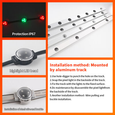 30mm IP67 Waterproof RGB Pixel Point Light with DMX512 Control for Building Outlines and Media Displays