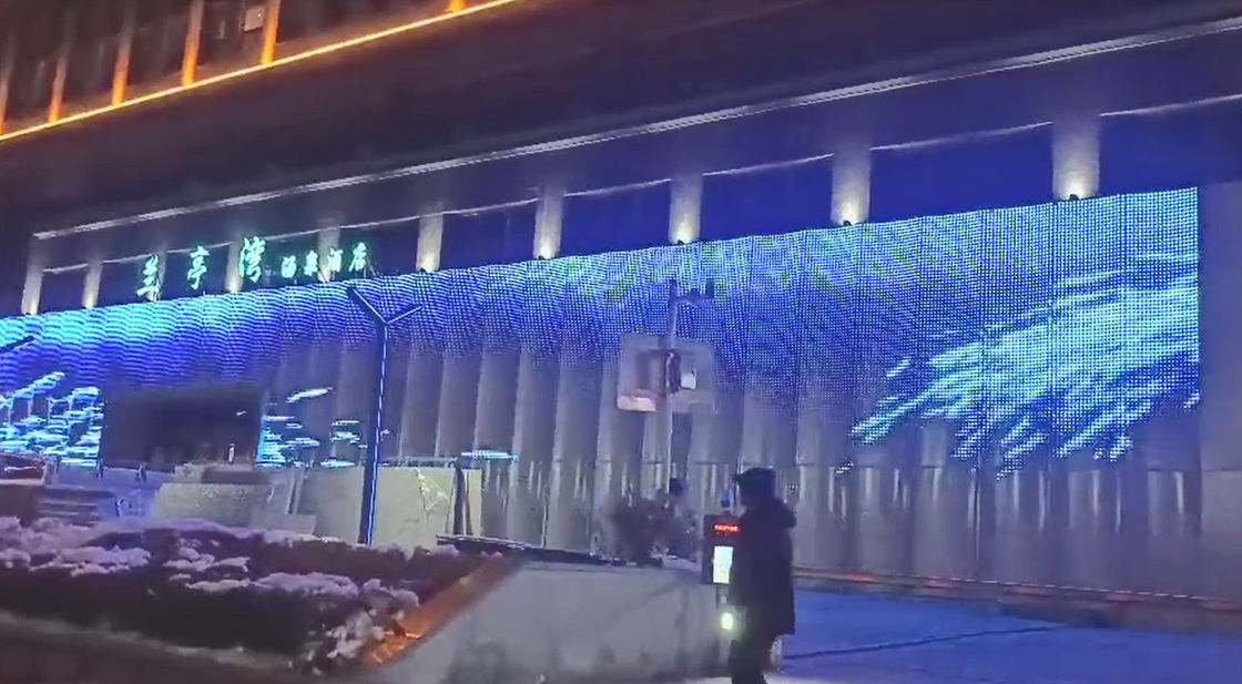 P50 Mesh Screen สําหรับสะพาน สกรีน LED แบบยืดหยุ่นขนาดใหญ่ Led Curtain ...
