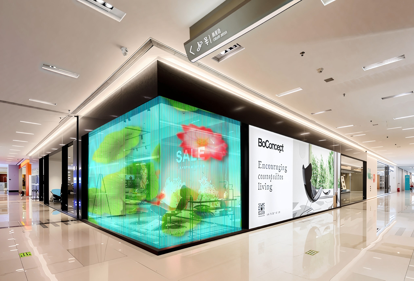 หน้าจอ LED คริสตัลฟิล์มแบบยืดหยุ่น P6 โปร่งใสสูง ป้ายโฆษณาดิจิทัล LED ...