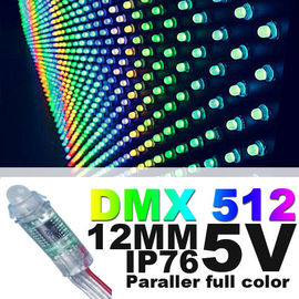 12 มม. กันน้ำสีเต็มรูปแบบ rgb ทำให้แสงพิกเซล DC5V กับ IC สำหรับ LED Controller การเปลี่ยนสีอัจฉริยะ