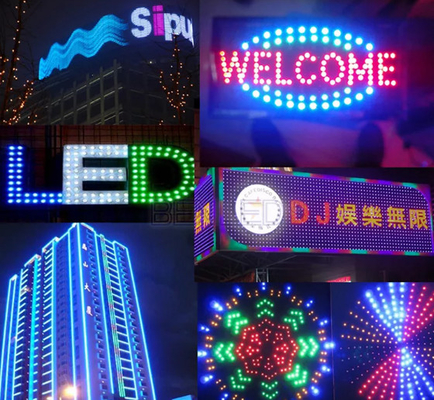 ประเภทกระสุน IP67 กันน้ำ 12 มม. พิกเซล LED สีเต็มรูปแบบ RGB ระบุแอดเดรสได้