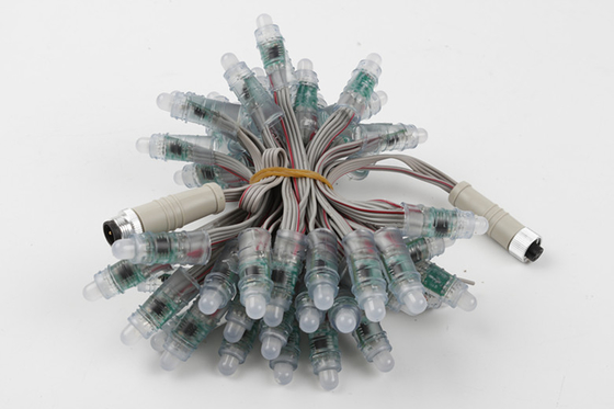 ไฟ LED พิกเซล RGB LED กลางแจ้ง 12 มม. กันน้ำ IP67 0.3W 12V
