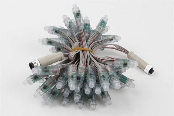 ไฟ LED พิกเซลกันน้ำกลางแจ้ง 12 มม. สีเต็ม 0.3W DC5V IP67
