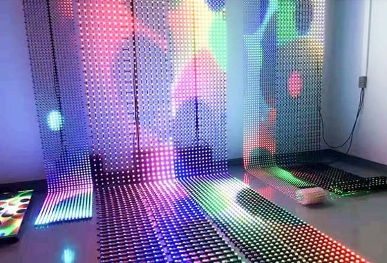 160 Degree Beam Angle IP67 RGB SMD3535 P62.5 Flexible LED Screen with DMX512 Control