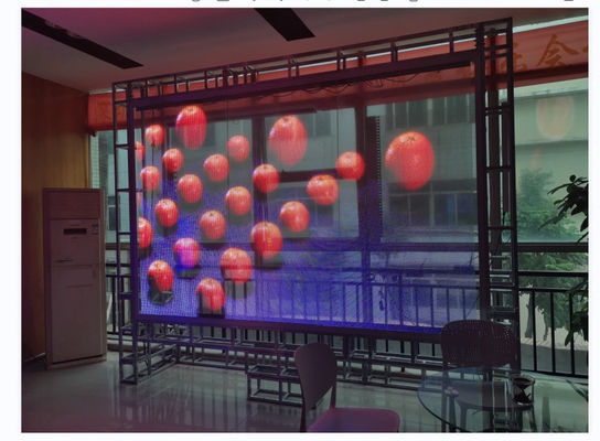 ภายใน ภายนอก โฟกซ์เบิ้ล โทรใส LED Screen Curtain Window TV กระจก LED