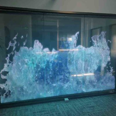 The lightest thinnest 480*960mm full color waterproof led transparent film screen for indoor outdoor window