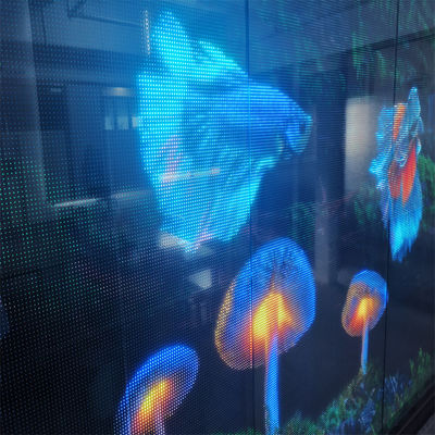 P16 LED Screen Transparent Film Flexible High Brightness High Resolution WE2121RGB-IC สกรีนหนังกระจกกระจกกระจกกระจกกระจก