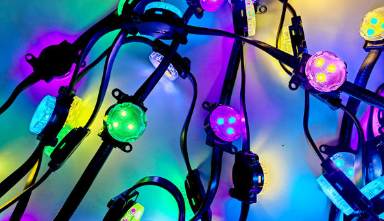 การตกแต่งสวนกลางแจ้ง LED Pixel Light ด้วยการควบคุม DMX512 และการออกแบบกันน้ํา