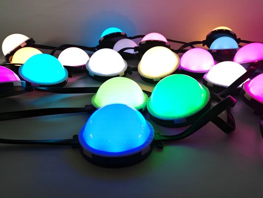 แหล่งกำเนิดแสง LED แบบจุด RGB ความสว่างสูง 50 มม. ติดตั้งง่าย ออกแบบให้ระบุตำแหน่งได้ ไฟส่องสว่างสำหรับเวที อาคารและภูมิทัศน์