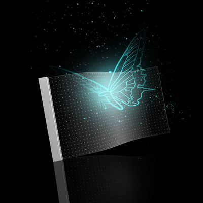 สกรีนหนังโปร่ง LED ที่ติดอยู่บนกระจก ผนังวิดีโอโฆษณา P6.25 DC5V SMD1314RGB 16bit