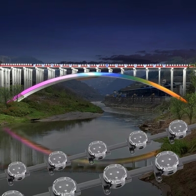 โรงงานไฟพิกเซล LED กลางแจ้งแบบถาวรขนาด 30 มม. เน้นตัวเครื่อง PC สำหรับไฟวิศวกรรม
