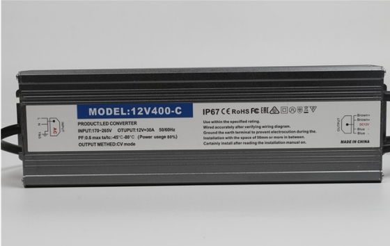 ไดรเวอร์ LED IP67 กันน้ำ 12VDC 24VDC 24V 400W พาวเวอร์ซัพพลายแบบสวิตชิ่ง