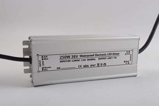 250W Waterproof Aluminum High Efficiency 36V Led Power Supply for LED Lighting