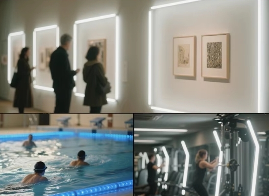 COB ไฟ LED Strip ความสว่างสูง ความสว่างสูง 5V 12V 24V 220V 2700k-6500k ไฟ LED Tape สำหรับบ้าน โรงแรม สำนักงาน