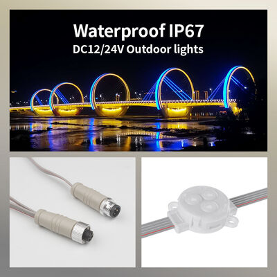 ราคาโรงงาน กลางแจ้ง RGB Led Point Light สีเต็ม 30 มม DC12V IP67 กันน้ํา Led Pixel Light