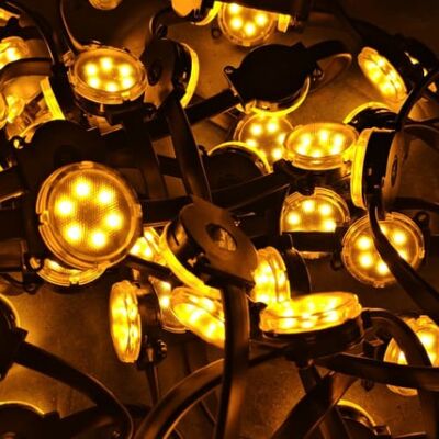 ไฟจุด LED ขนาด 50 มม. พร้อมการป้องกันน้ำ IP67 กำลังไฟ DC24V และวัสดุ PC เหมาะสำหรับโคมไฟตกแต่งกลางแจ้ง
