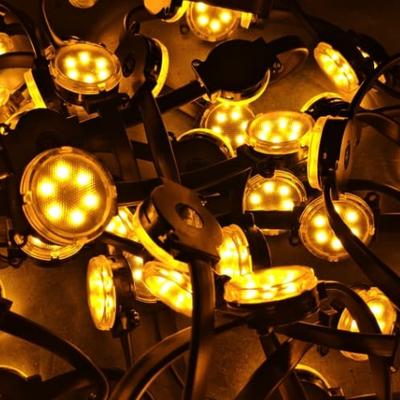 วัสดุ RGB PC 50 มม. 48V ไฟ LED จุด SMD3535 IP67 กันน้ำได้ยืดหยุ่น