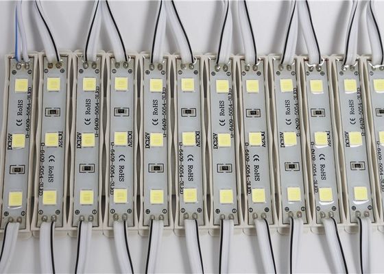 5054 โมดูล LED ความสว่างสูง 12V 3led Waterproof IP65 LED ป้ายโฆษณาสำหรับกล่องไฟ